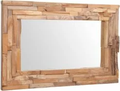 Furniture Limited - Decoratieve Spiegel Rechthoekig 90x60 Cm Teakhout