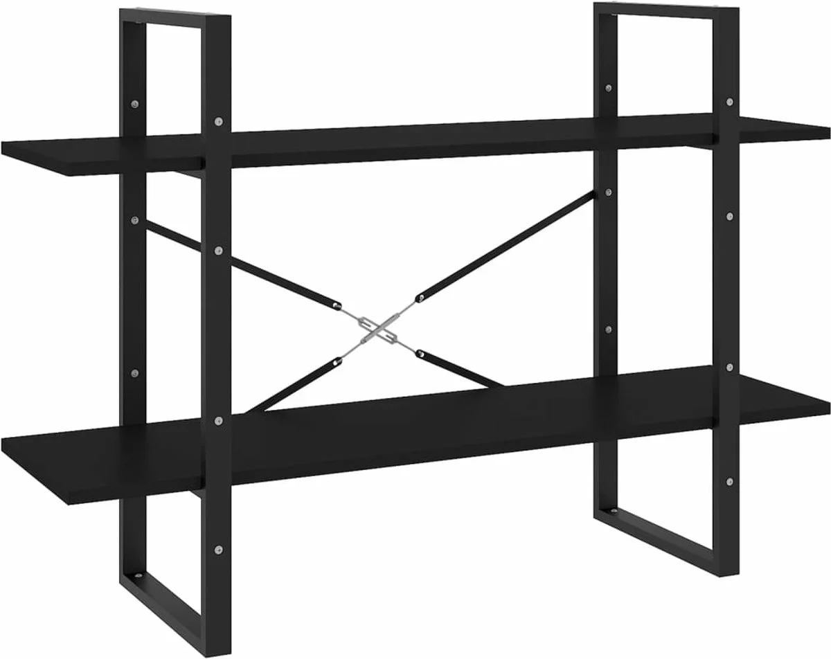 Furniture Limited - Boekenkast Met 2 Schappen 100x30x70 Cm Spaanplaat Zwart 3 Furniture Limited - Boekenkast Met 2 Schappen 100x30x70 Cm Spaanplaat Zwart