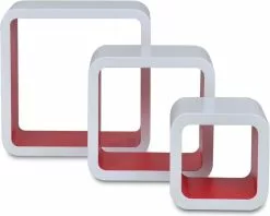 Furniture Limited - Wandplanken Kubus 6 St Wit En Rood -DECORATIE Winkel 1200x960