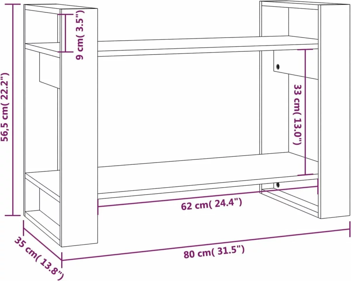 Furniture Limited - Boekenkast/kamerscherm 80x35x56,5 Cm Massief Grenenhout 7 Furniture Limited - Boekenkast/kamerscherm 80x35x56,5 Cm Massief Grenenhout - Afbeelding 5