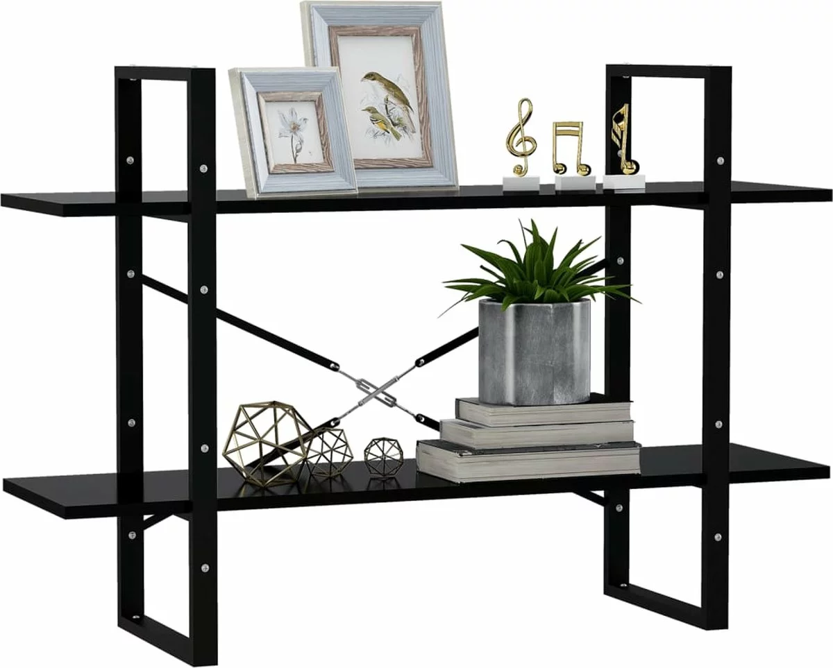 Furniture Limited - Boekenkast Met 2 Schappen 100x30x70 Cm Spaanplaat Zwart 5 Furniture Limited - Boekenkast Met 2 Schappen 100x30x70 Cm Spaanplaat Zwart - Afbeelding 3