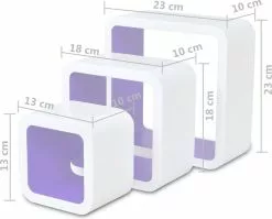 Furniture Limited - Wandplanken Kubus 6 St Wit En Paars 11 Furniture Limited - Wandplanken Kubus 6 St Wit En Paars -DECORATIE Winkel 1200x967 1