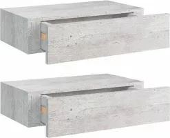 Furniture Limited - Wandschappen 2 St Met Lade 40x23,5x10 Cm MDF Betongrijs -DECORATIE Winkel 1200x970 2