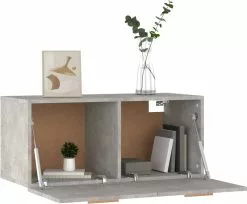 Furniture Limited - Wandkast 80x35x36,5 Cm Bewerkt Hout Betongrijs -DECORATIE Winkel 1200x993
