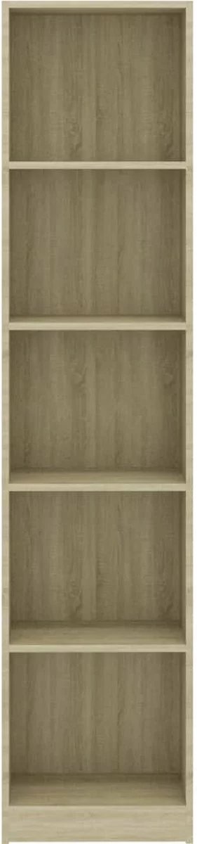Furniture Limited - Boekenkast Met 5 Schappen 40x24x175 Cm Bewerkt Hout Sonoma Eik 6 Furniture Limited - Boekenkast Met 5 Schappen 40x24x175 Cm Bewerkt Hout Sonoma Eik - Afbeelding 4