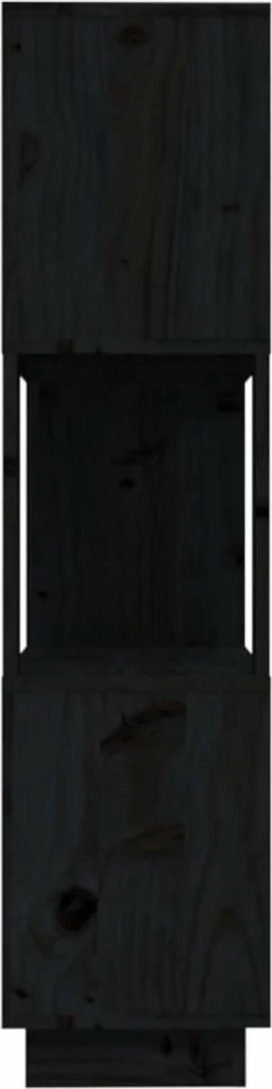 Furniture Limited - Boekenkast/kamerscherm 80x25x101 Cm Massief Grenenhout Zwart 10 Furniture Limited - Boekenkast/kamerscherm 80x25x101 Cm Massief Grenenhout Zwart - Afbeelding 8