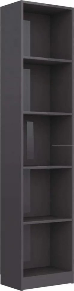Furniture Limited - Boekenkast 5 Schappen 40x24x175 Cm Bewerkt Hout Hoogglans Grijs 13 Furniture Limited - Boekenkast 5 Schappen 40x24x175 Cm Bewerkt Hout Hoogglans Grijs -DECORATIE Winkel 306x1200 2