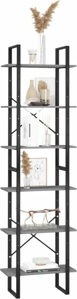 Furniture Limited - Opbergrek 60x30x210 Cm Massief Grenenhout Grijs -DECORATIE Winkel 309x1200 3