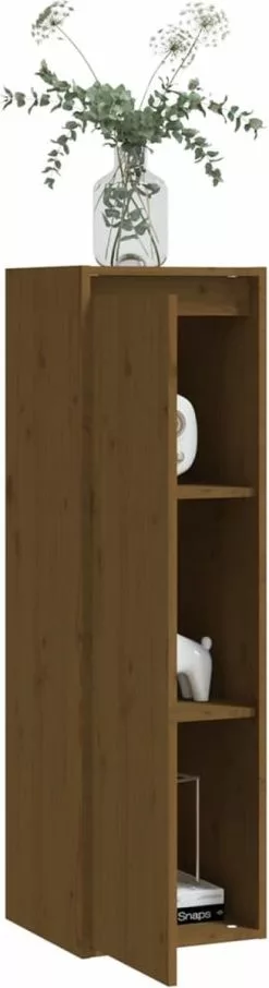 Furniture Limited - Wandkast 30x30x100 Cm Massief Grenenhout Honingbruin -DECORATIE Winkel 327x1200
