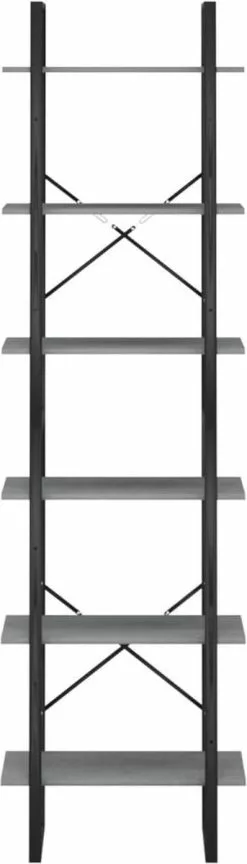 Furniture Limited - Opbergrek 60x30x210 Cm Massief Grenenhout Grijs -DECORATIE Winkel 343x1200 5