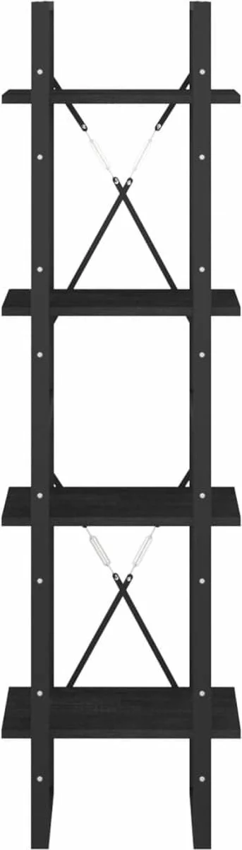 Furniture Limited - Boekenkast Met 4 Schappen 40x30x140 Cm Massief Grenenhout Zwart 10 Furniture Limited - Boekenkast Met 4 Schappen 40x30x140 Cm Massief Grenenhout Zwart - Afbeelding 8