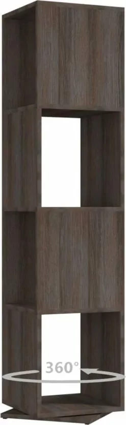 Furniture Limited - Draaikast 34,5x34,5x147,5 Cm Spaanplaat Grijs En Sonoma Eiken -DECORATIE Winkel 358x1200