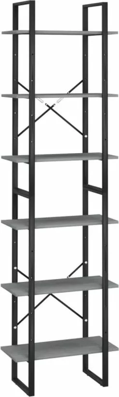 Furniture Limited - Opbergrek 60x30x210 Cm Massief Grenenhout Grijs -DECORATIE Winkel 362x1200