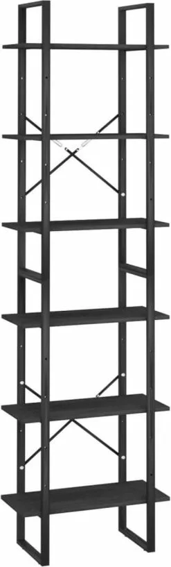 Furniture Limited - Opbergrek 60x30x210 Cm Massief Grenenhout Zwart -DECORATIE Winkel 363x1200 1