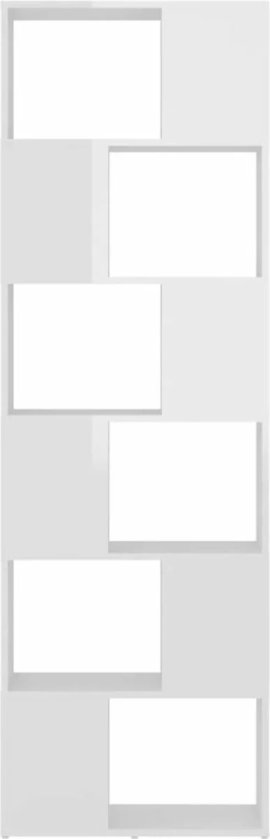 Furniture Limited - Boekenkast/kamerscherm 60x24x186 Cm Hoogglans Wit 4 Furniture Limited - Boekenkast/kamerscherm 60x24x186 Cm Hoogglans Wit - Afbeelding 2