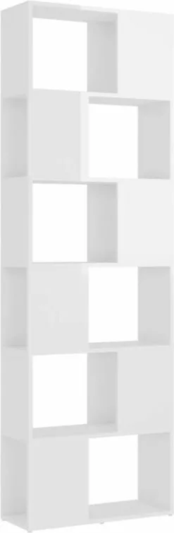 Furniture Limited - Boekenkast/kamerscherm 60x24x186 Cm Hoogglans Wit