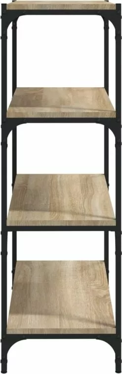 Furniture Limited - Boekenkast 60x33x100 Cm Bewerkt Hout En Staal Sonoma Eiken -DECORATIE Winkel 393x1200