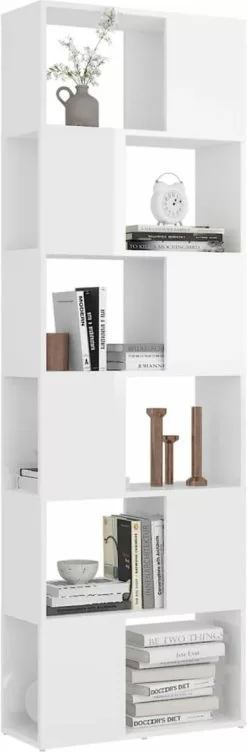 Furniture Limited - Boekenkast/kamerscherm 60x24x186 Cm Hoogglans Wit 15 Furniture Limited - Boekenkast/kamerscherm 60x24x186 Cm Hoogglans Wit -DECORATIE Winkel 394x1200