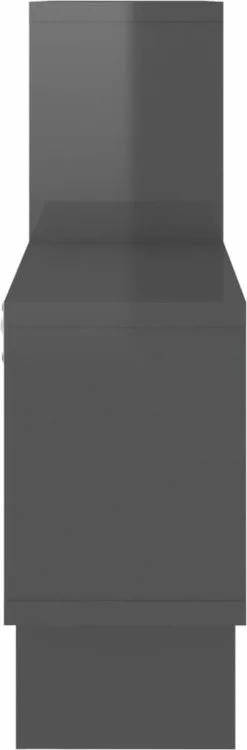 Furniture Limited - Wandschap Auto-vormig 82x15x51 Cm Spaanplaat Hoogglans Grijs -DECORATIE Winkel 395x1200