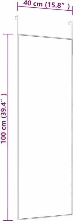 Furniture Limited - Deurspiegel 40x100 Cm Glas En Aluminium Goudkleurig -DECORATIE Winkel 396x1200