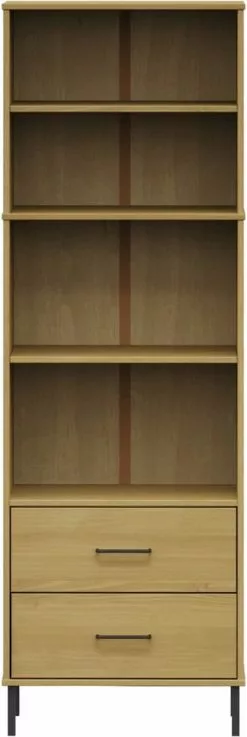 Furniture Limited - Boekenkast Met 2 Lades OSLO 60x35x180 Cm Massief Hout Bruin 14 Furniture Limited - Boekenkast Met 2 Lades OSLO 60x35x180 Cm Massief Hout Bruin -DECORATIE Winkel 402x1200