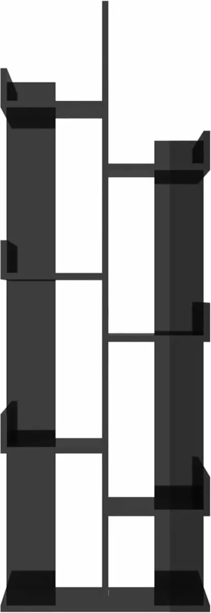 Furniture Limited - Boekenkast 48x25,5x140 Cm Spaanplaat Hoogglans Zwart 6 Furniture Limited - Boekenkast 48x25,5x140 Cm Spaanplaat Hoogglans Zwart - Afbeelding 4