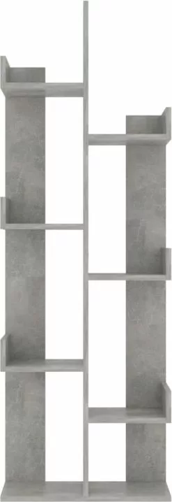Furniture Limited - Boekenkast 48x25,5x140 Cm Spaanplaat Betongrijs -DECORATIE Winkel 413x1200