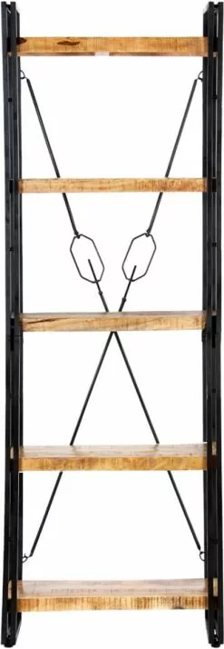 Furniture Limited - Boekenkast Met 5 Schappen 60x30x180 Cm Massief Mangohout