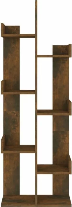 Furniture Limited - Boekenkast 48x25,5x140 Cm Bewerkt Hout Gerookt Eikenkleurig -DECORATIE Winkel 418x1200