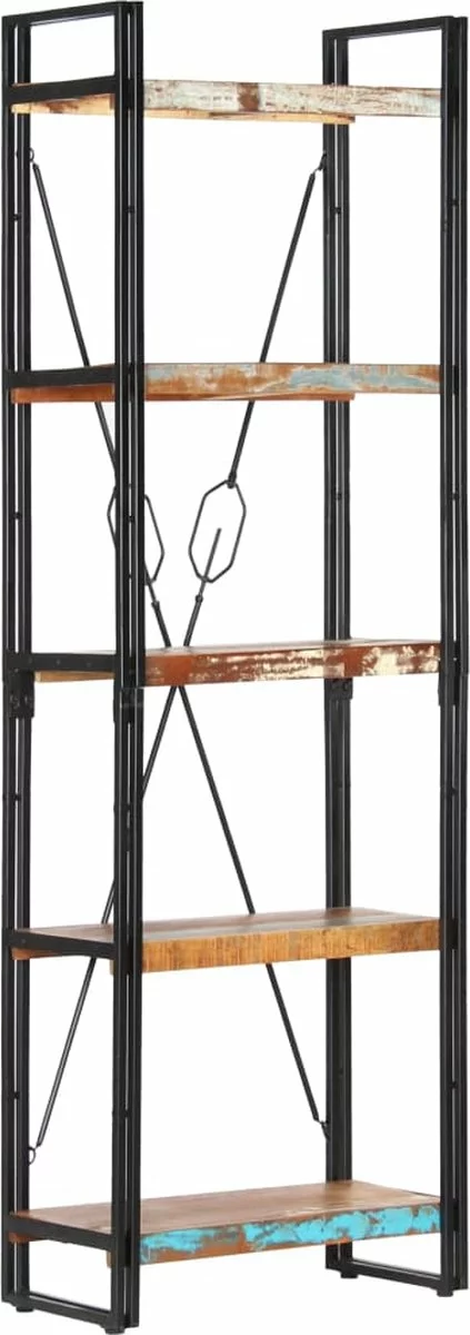 Furniture Limited - Boekenkast Met 5 Schappen 60x30x180 Cm Massief Gerecycled Hout 4 Furniture Limited - Boekenkast Met 5 Schappen 60x30x180 Cm Massief Gerecycled Hout - Afbeelding 2