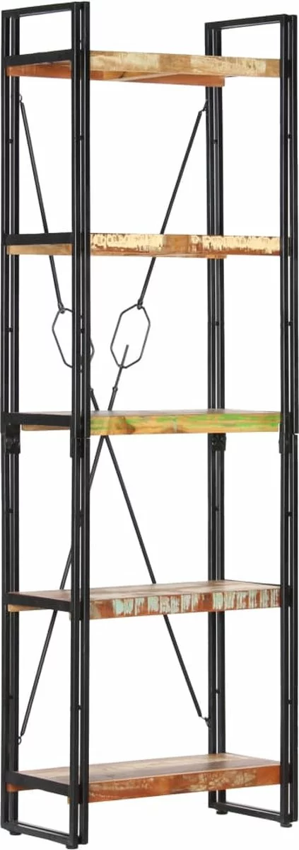 Furniture Limited - Boekenkast Met 5 Schappen 60x30x180 Cm Massief Gerecycled Hout 11 Furniture Limited - Boekenkast Met 5 Schappen 60x30x180 Cm Massief Gerecycled Hout - Afbeelding 9