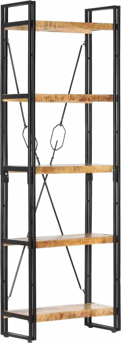 Furniture Limited - Boekenkast Met 5 Schappen 60x30x180 Cm Massief Mangohout 8 Furniture Limited - Boekenkast Met 5 Schappen 60x30x180 Cm Massief Mangohout - Afbeelding 6