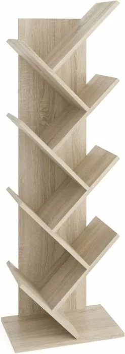 Furniture Limited - Boekenplank Staand Geometrisch Eikenkleurig