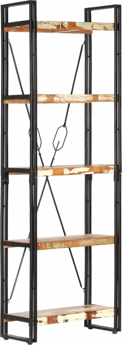 Furniture Limited - Boekenkast Met 5 Schappen 60x30x180 Cm Massief Gerecycled Hout 9 Furniture Limited - Boekenkast Met 5 Schappen 60x30x180 Cm Massief Gerecycled Hout - Afbeelding 7