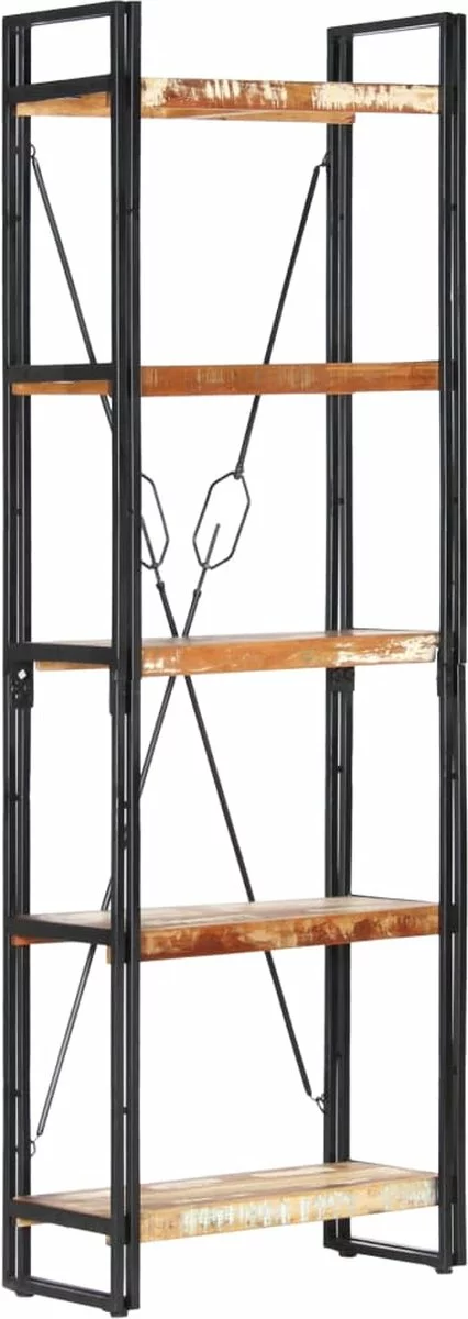 Furniture Limited - Boekenkast Met 5 Schappen 60x30x180 Cm Massief Gerecycled Hout 10 Furniture Limited - Boekenkast Met 5 Schappen 60x30x180 Cm Massief Gerecycled Hout - Afbeelding 8