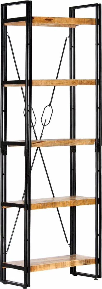 Furniture Limited - Boekenkast Met 5 Schappen 60x30x180 Cm Massief Mangohout 11 Furniture Limited - Boekenkast Met 5 Schappen 60x30x180 Cm Massief Mangohout - Afbeelding 9