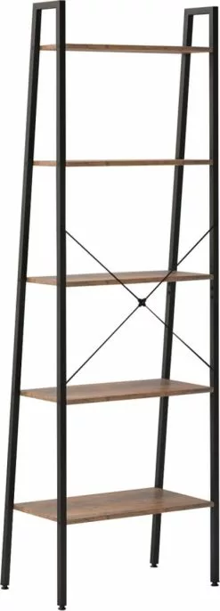 Furniture Limited - Ladderrek Met 5 Schappen 56x35x174 Cm Donkerbruin En Zwart 17 Furniture Limited - Ladderrek Met 5 Schappen 56x35x174 Cm Donkerbruin En Zwart -DECORATIE Winkel 432x1200 2
