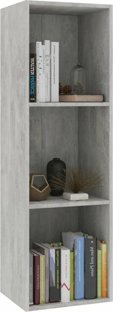 Furniture Limited - Boekenkast/tv-meubel 36x30x114 Cm Bewerkt Hout Betongrijs 5 Furniture Limited - Boekenkast/tv-meubel 36x30x114 Cm Bewerkt Hout Betongrijs - Afbeelding 3