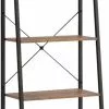 Furniture Limited - Ladderrek Met 5 Schappen 56x35x174 Cm Donkerbruin En Zwart 2 Furniture Limited - Ladderrek Met 5 Schappen 56x35x174 Cm Donkerbruin En Zwart -DECORATIE Winkel 437x1200