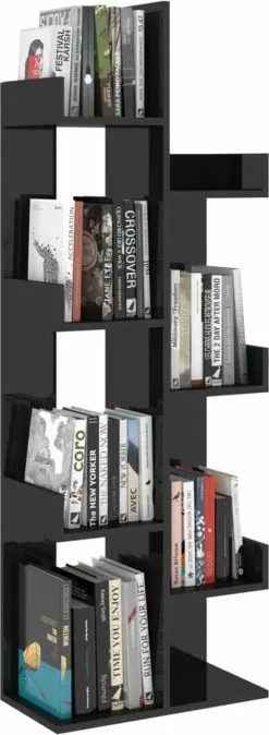 Furniture Limited - Boekenkast 48x25,5x140 Cm Spaanplaat Hoogglans Zwart 15 Furniture Limited - Boekenkast 48x25,5x140 Cm Spaanplaat Hoogglans Zwart -DECORATIE Winkel 440x1200 1