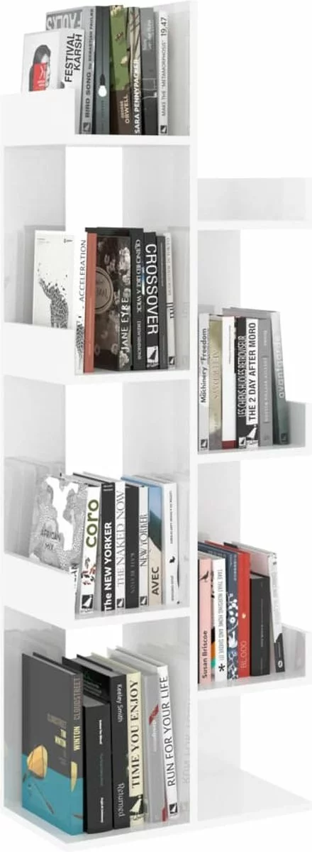 Furniture Limited - Boekenkast 48x25,5x140 Cm Spaanplaat Hoogglans Wit 4 Furniture Limited - Boekenkast 48x25,5x140 Cm Spaanplaat Hoogglans Wit - Afbeelding 2