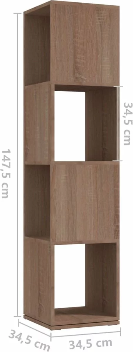 Furniture Limited - Draaikast 34,5x34,5x147,5 Cm Spaanplaat Sonoma Eiken 7 Furniture Limited - Draaikast 34,5x34,5x147,5 Cm Spaanplaat Sonoma Eiken - Afbeelding 5