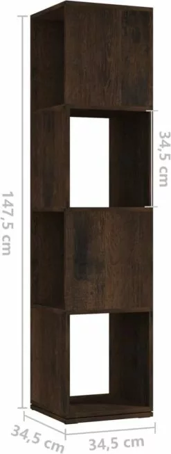 Furniture Limited - Draaikast 34,5x34,5x147,5 Cm Spaanplaat Gerookt Eiken 12 Furniture Limited - Draaikast 34,5x34,5x147,5 Cm Spaanplaat Gerookt Eiken -DECORATIE Winkel 454x1200