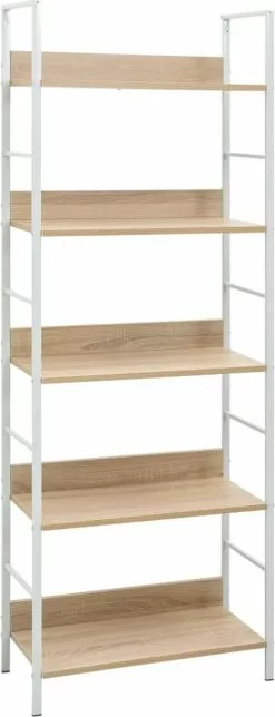 Furniture Limited - Boekenkast 5 Schappen 60x27,6x158,5 Cm Spaanplaat Eikenkleurig