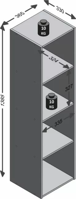 Furniture Limited - Staande Kast Met 4 Vakken Eikenkleurig -DECORATIE Winkel 460x1200 4