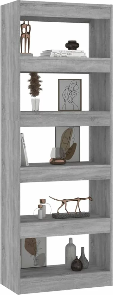 Furniture Limited - Boekenkast/kamerscherm 60x30x166 Cm Spaanplaat Betongrijs 9 Furniture Limited - Boekenkast/kamerscherm 60x30x166 Cm Spaanplaat Betongrijs - Afbeelding 7