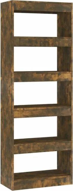 Furniture Limited - Boekenkast/kamerscherm 60x30x166 Cm Spaanplaat Gerookt Eiken