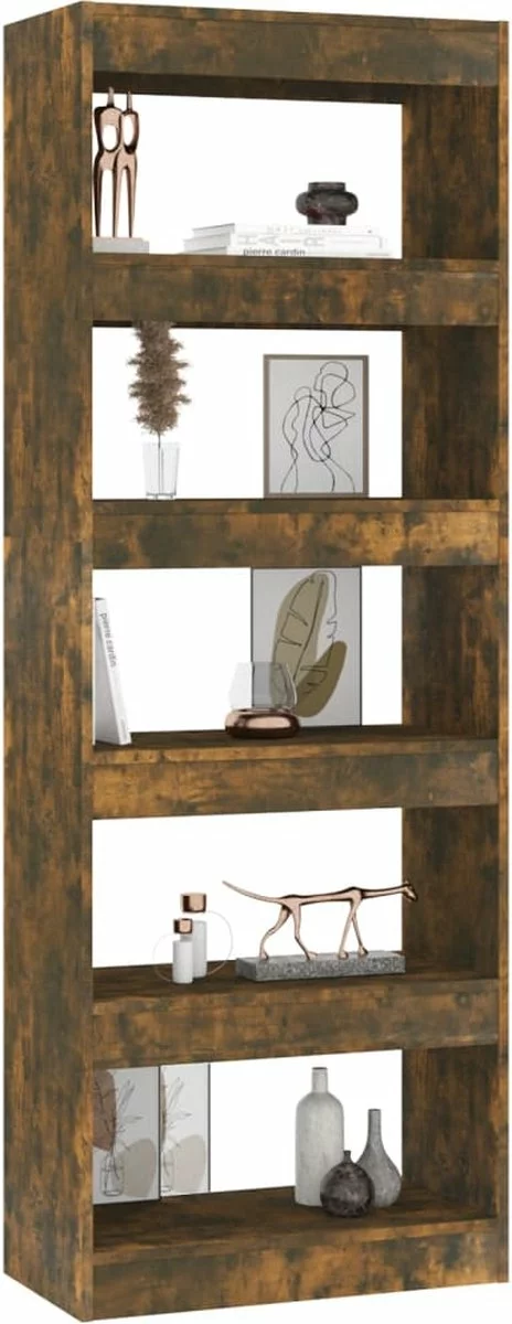 Furniture Limited - Boekenkast/kamerscherm 60x30x166 Cm Spaanplaat Gerookt Eiken 9 Furniture Limited - Boekenkast/kamerscherm 60x30x166 Cm Spaanplaat Gerookt Eiken - Afbeelding 7