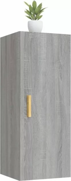 Furniture Limited - Wandkast 34,5x34x90 Cm Bewerkt Hout Grijs Sonoma Eikenkleurig -DECORATIE Winkel 474x1200 1