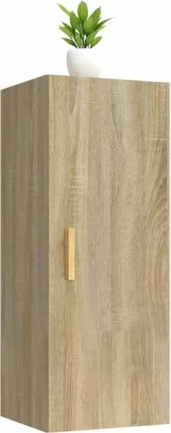 Furniture Limited - Wandkast 34,5x34x90 Cm Bewerkt Hout Sonoma Eikenkleurig 15 Furniture Limited - Wandkast 34,5x34x90 Cm Bewerkt Hout Sonoma Eikenkleurig -DECORATIE Winkel 475x1200